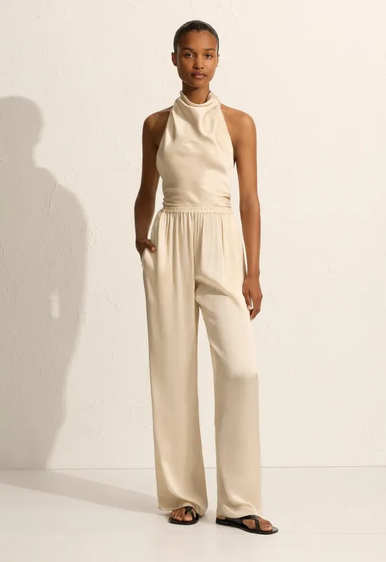 Relaxed Satin Pant - Ivory sold by Matteau