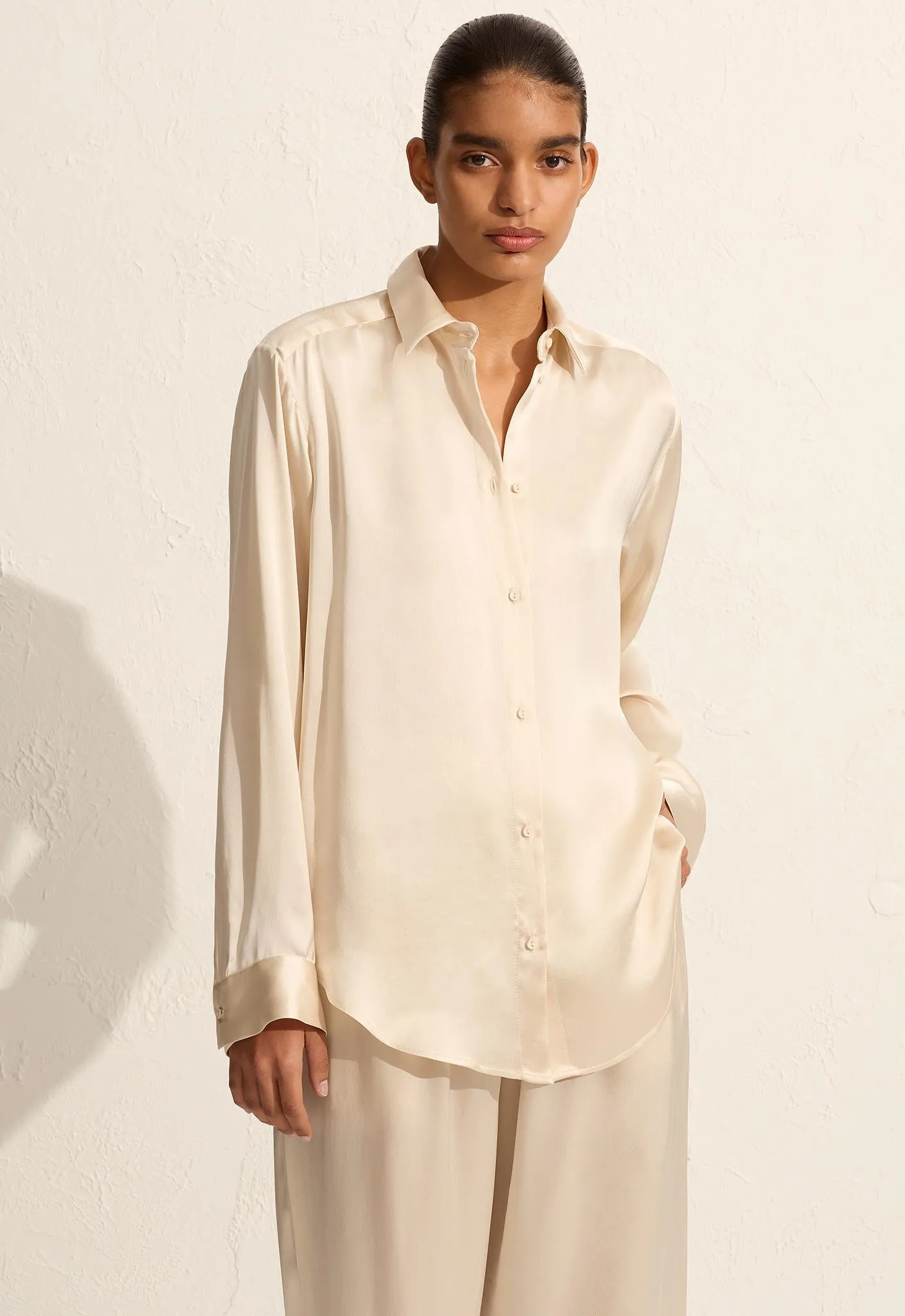 Satin Shirt - Ivory sold by Matteau product image thumbnail 2