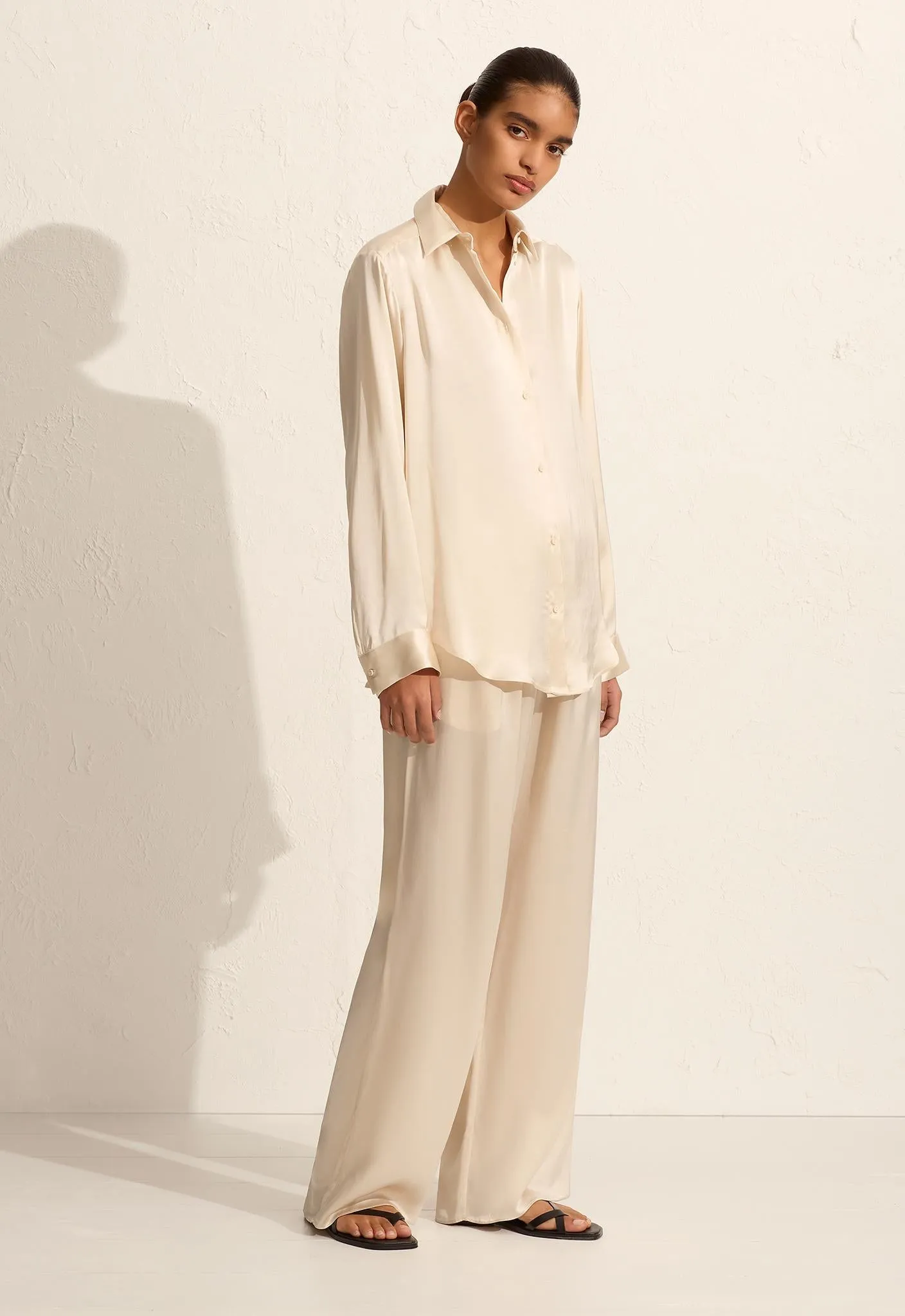 Satin Shirt - Ivory sold by Matteau product image thumbnail 3