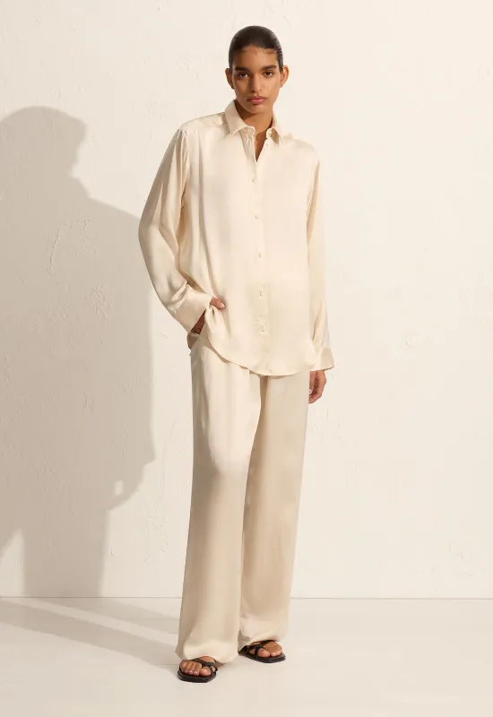 Satin Shirt - Ivory sold by Matteau