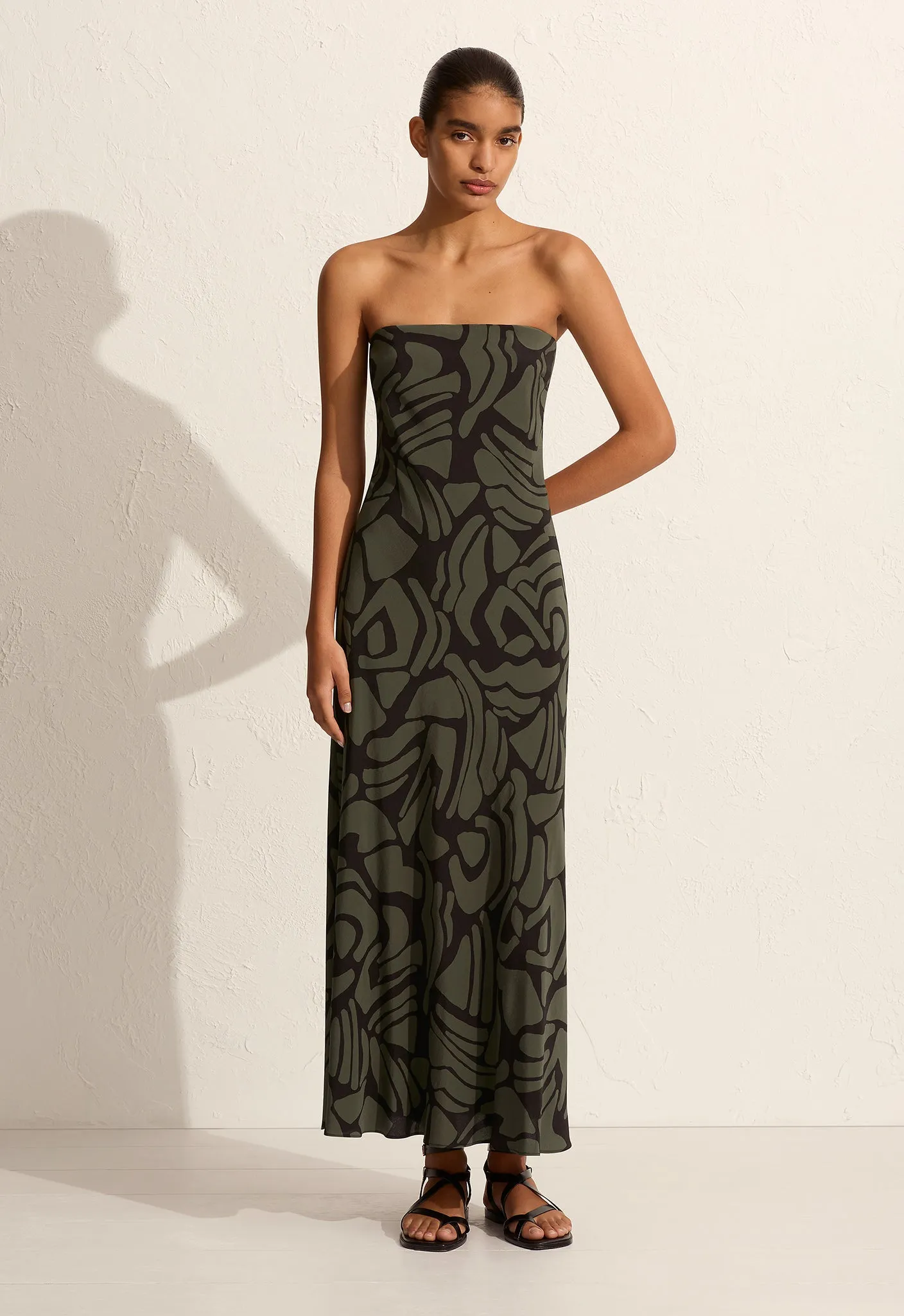 Bias Column Dress - Pebble sold by Matteau