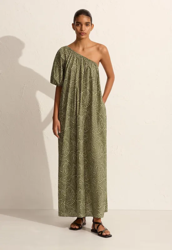 One Shoulder Maxi Dress - Jasmine (Olive) sold by Matteau