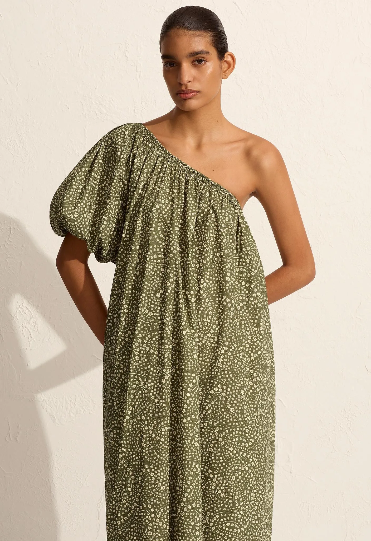 One Shoulder Maxi Dress - Jasmine (Olive) sold by Matteau product image thumbnail 2