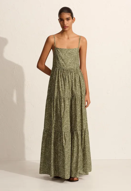 Tiered Low Back Sundress - Jasmine (Olive) sold by Matteau