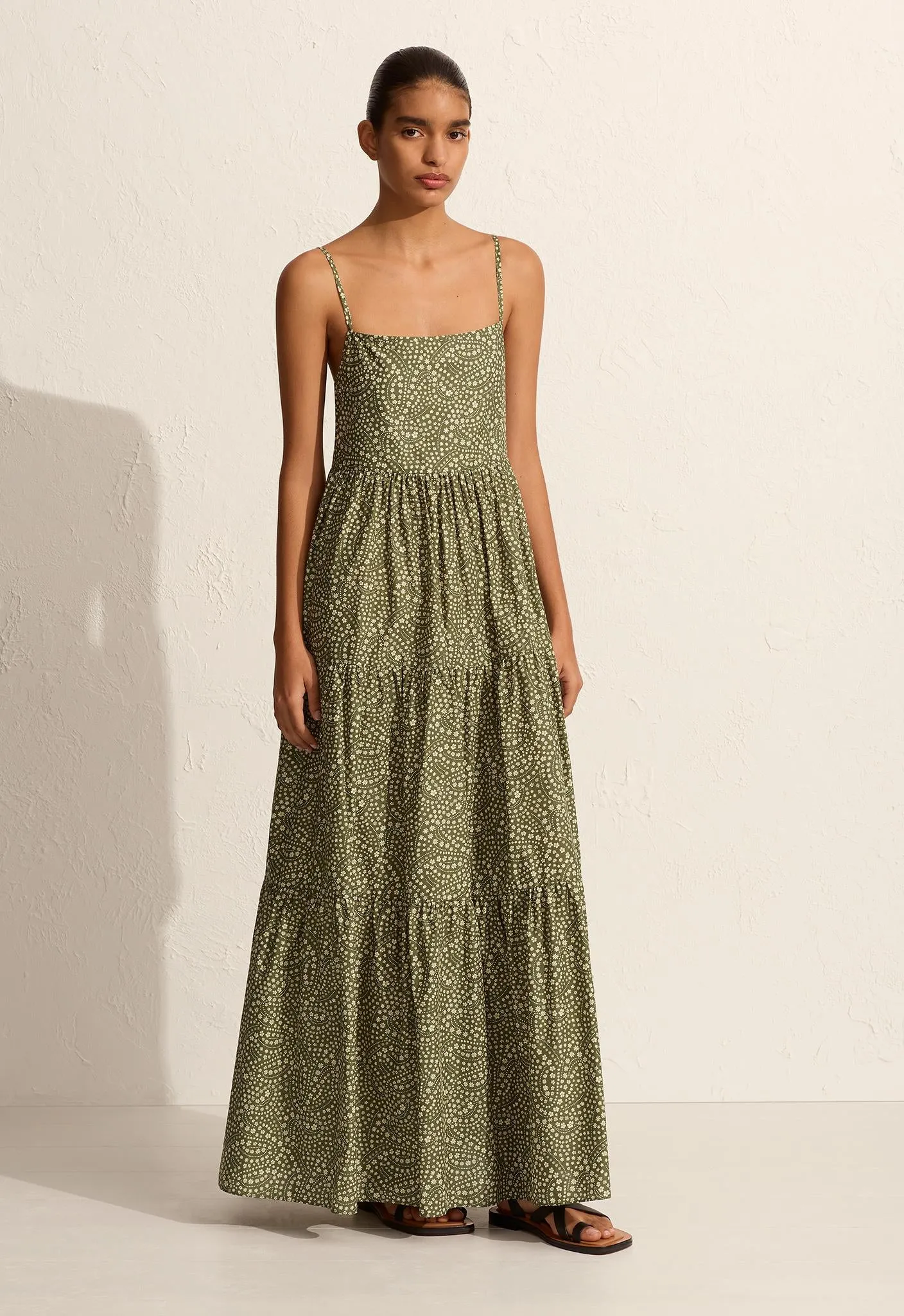 Tiered Low Back Sundress - Jasmine (Olive) sold by Matteau product image thumbnail 2