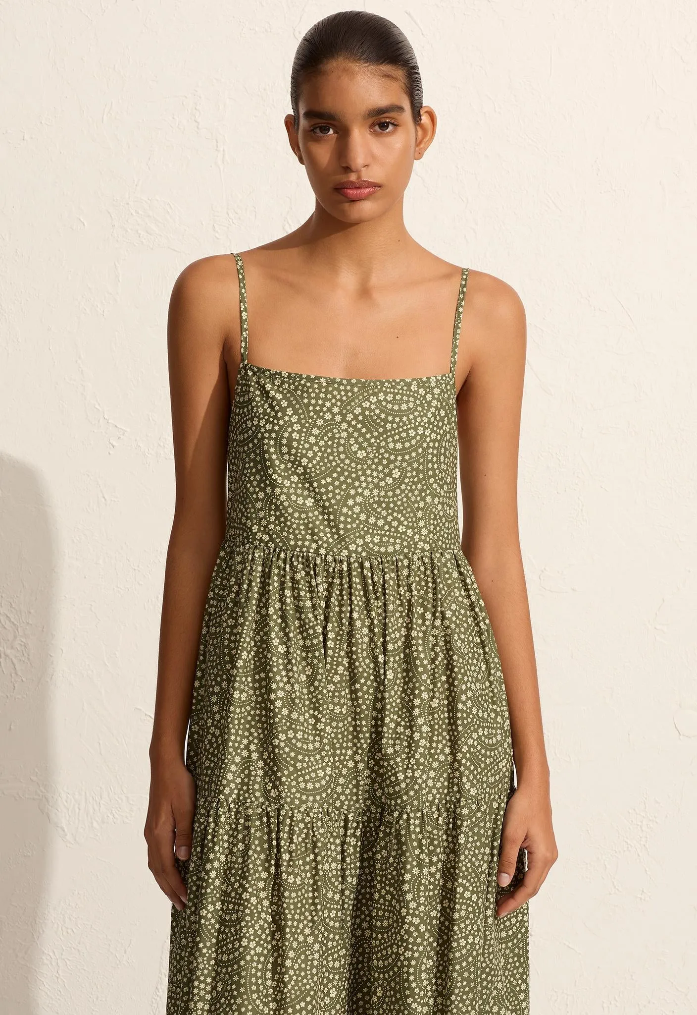Tiered Low Back Sundress - Jasmine (Olive) sold by Matteau product image thumbnail 3