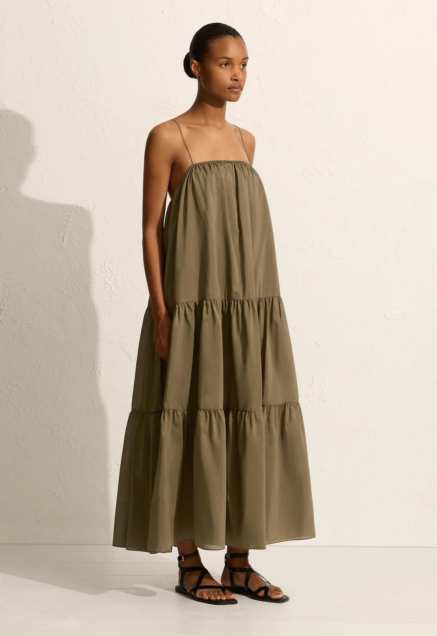 Voluminous Tiered Sundress - Olive sold by Matteau product image thumbnail 3
