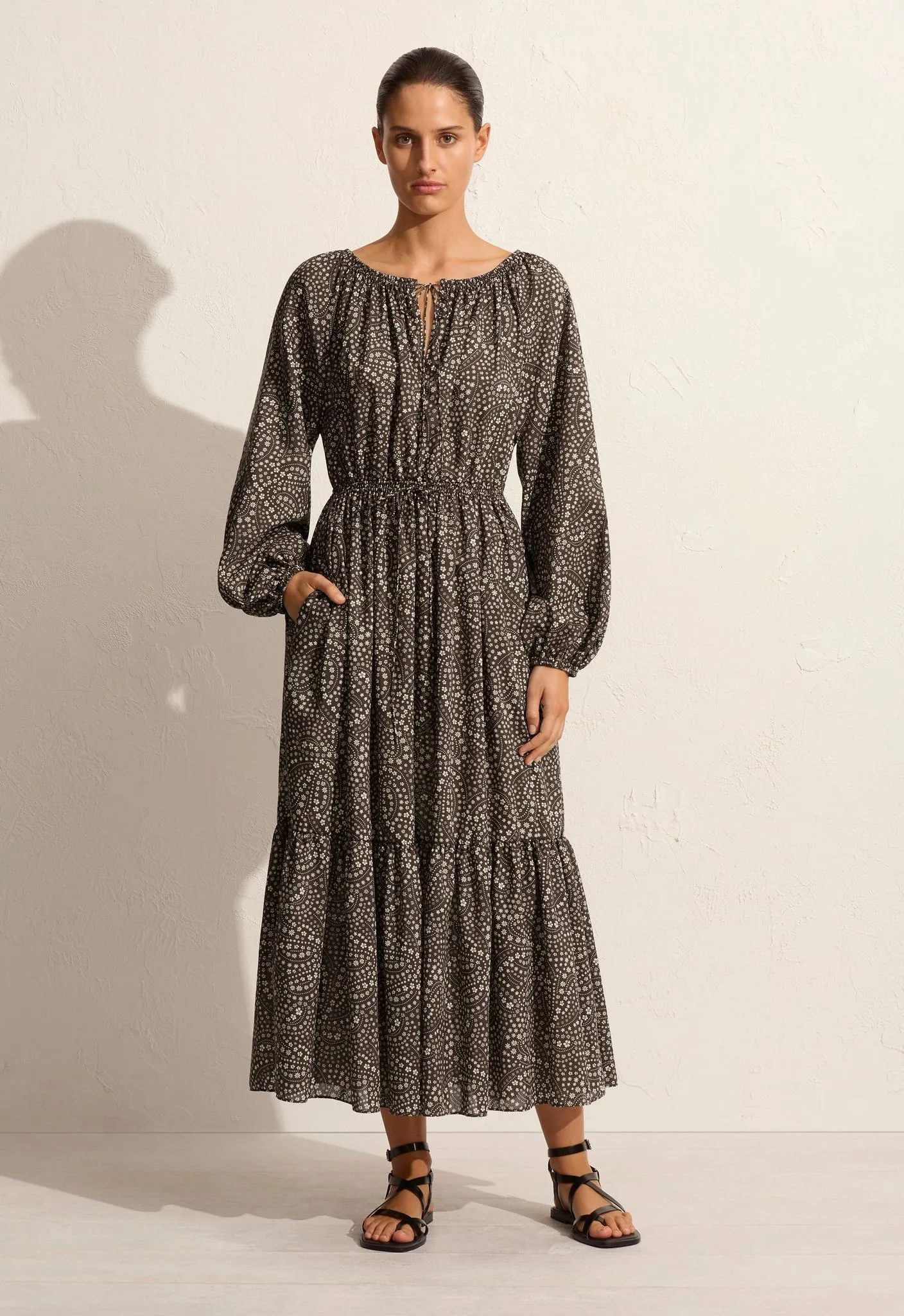 Voluminous Crew Dress - Jasmine (Cocoa) sold by Matteau