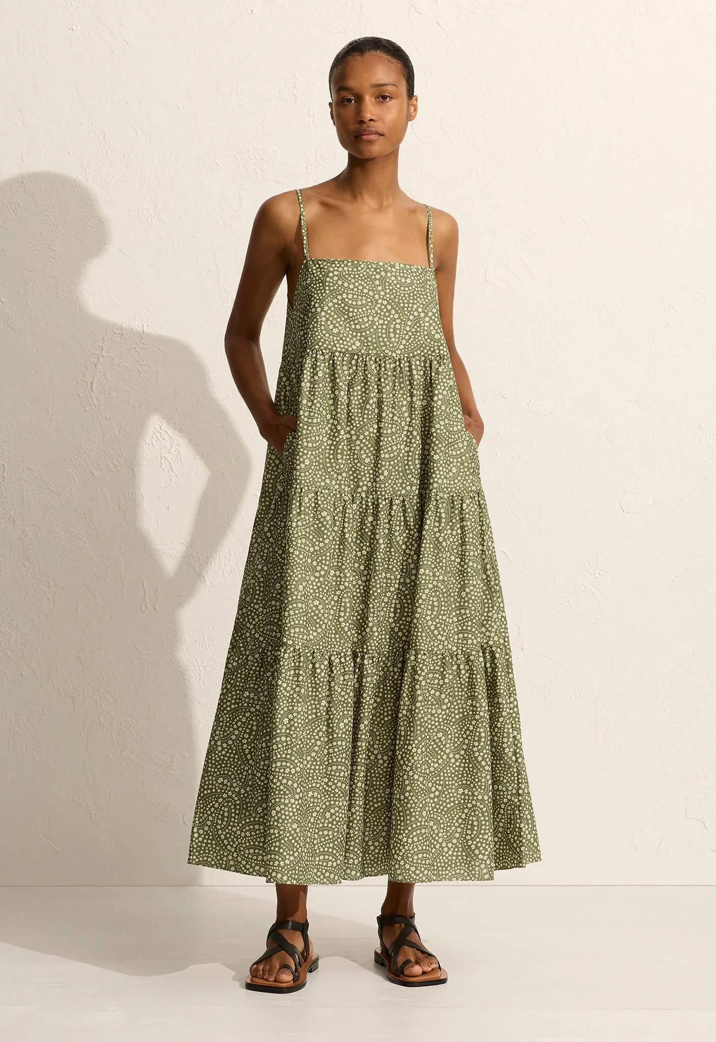 Tiered Sundress - Jasmine (Olive) sold by Matteau