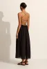 Shirred Lace Up Dress - Black sold by Matteau