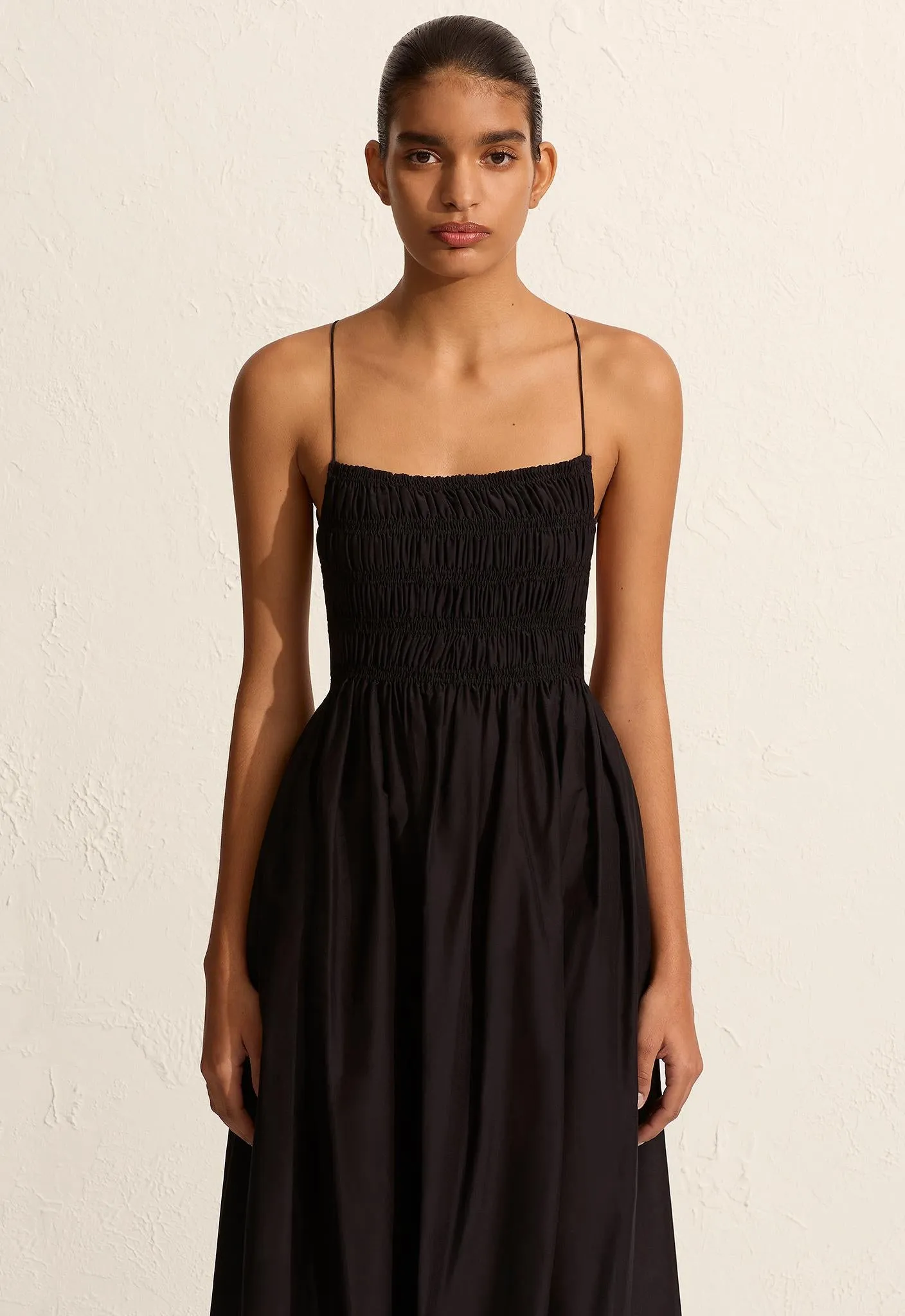 Shirred Lace Up Dress - Black sold by Matteau product image thumbnail 3