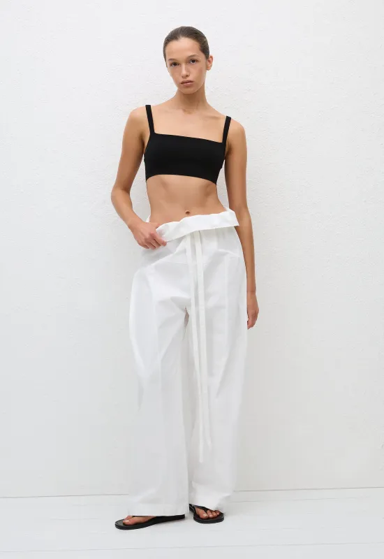 Fisherman Drawcord Pant - White sold by Matteau