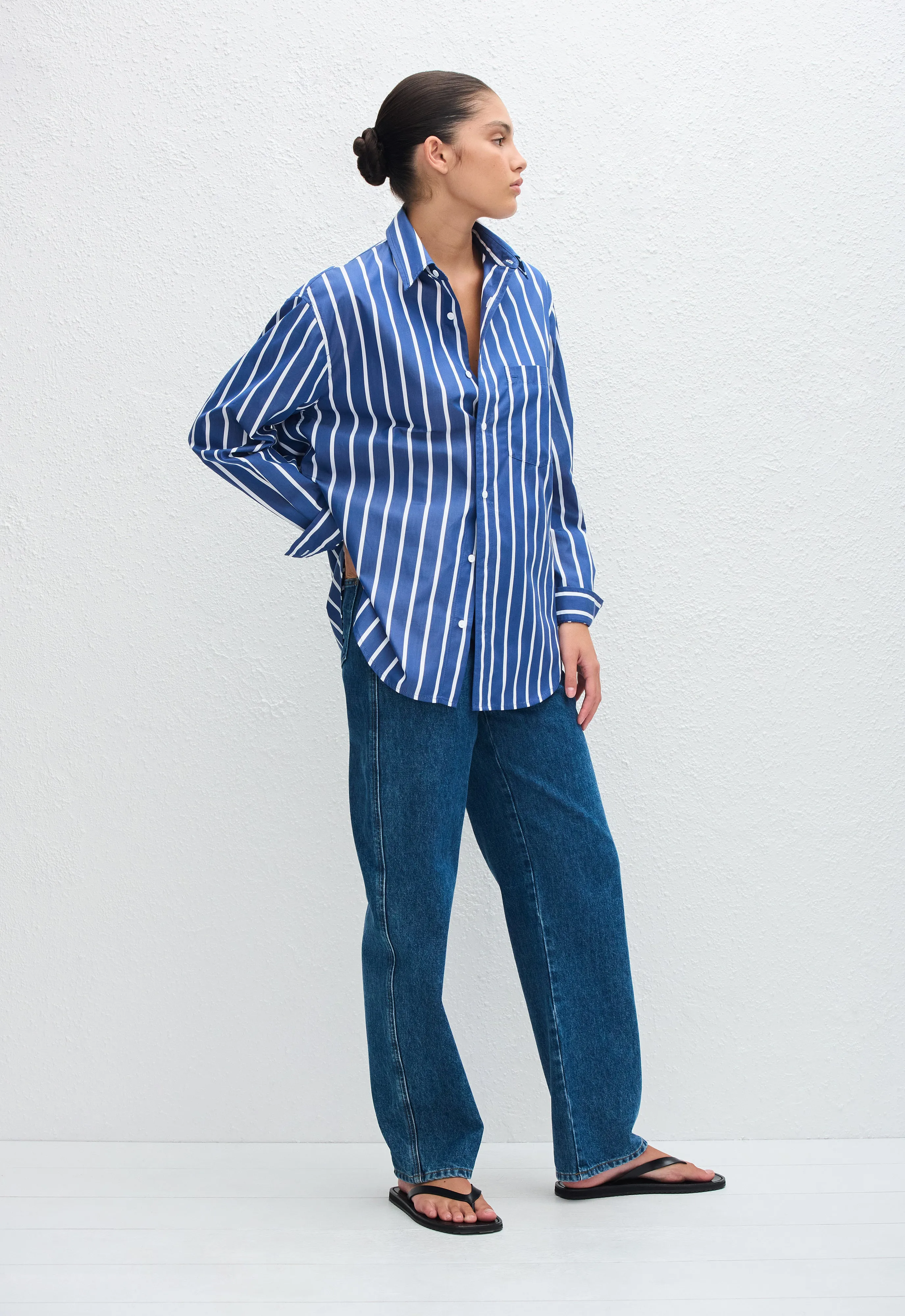 Classic Stripe Shirt - Marine Stripe sold by Matteau product image thumbnail 2