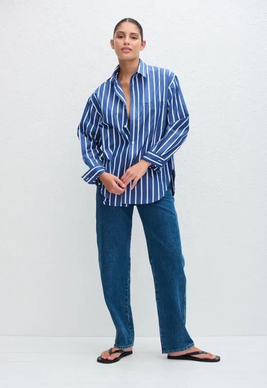 Classic Stripe Shirt - Marine Stripe sold by Matteau