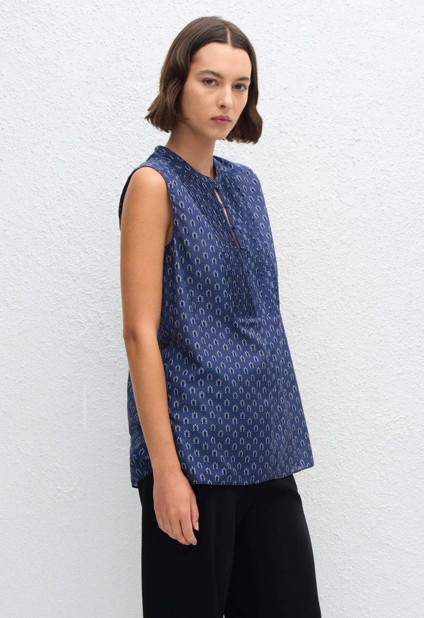 Sleeveless Pintuck Tunic - Cassis sold by Matteau product image thumbnail 3