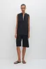 Sleeveless Pintuck Tunic - Black sold by Matteau