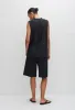 Sleeveless Pintuck Tunic - Black sold by Matteau
