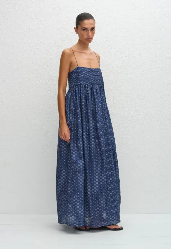 Empire Pintuck Bodice Dress - Cassis sold by Matteau