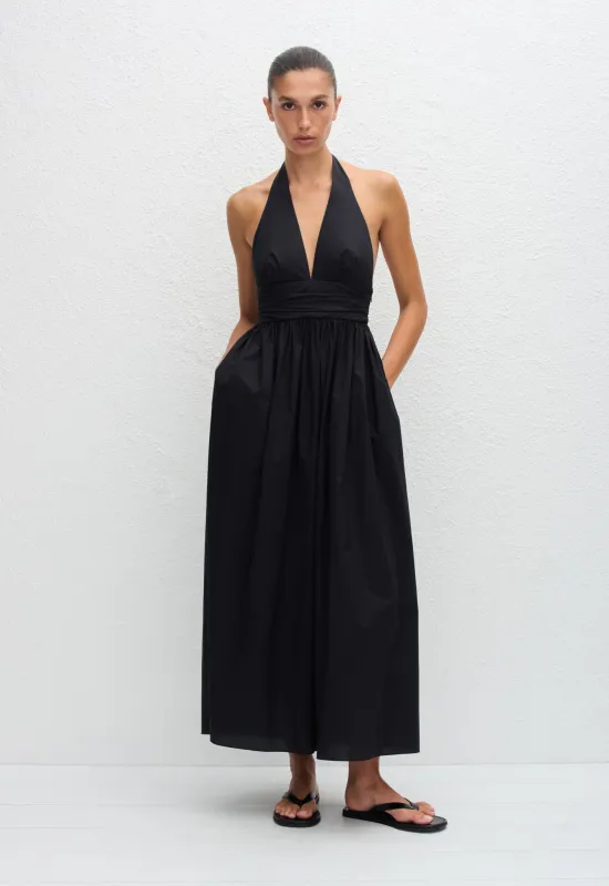 Plunge Halter Dress - Black sold by Matteau