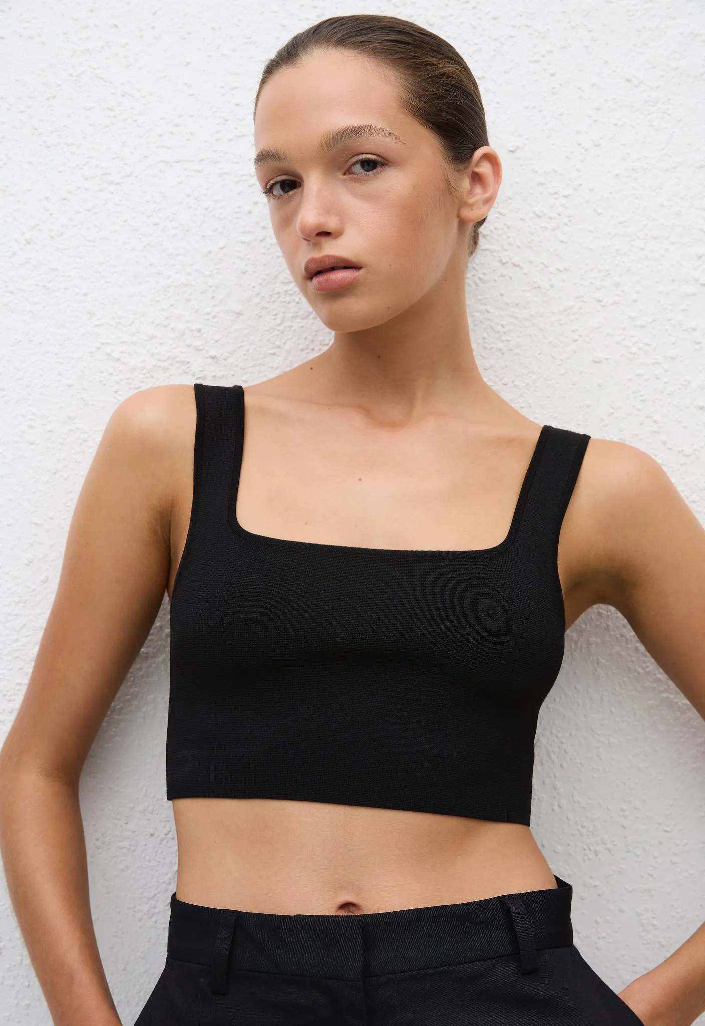 Nineties Crop Tank - Black sold by Matteau