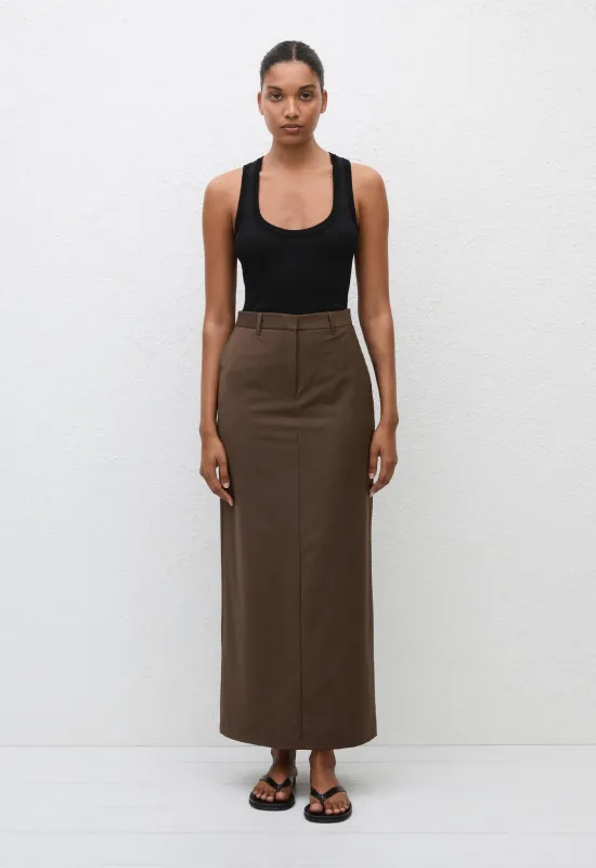 Relaxed Tailored Skirt - Coffee sold by Matteau