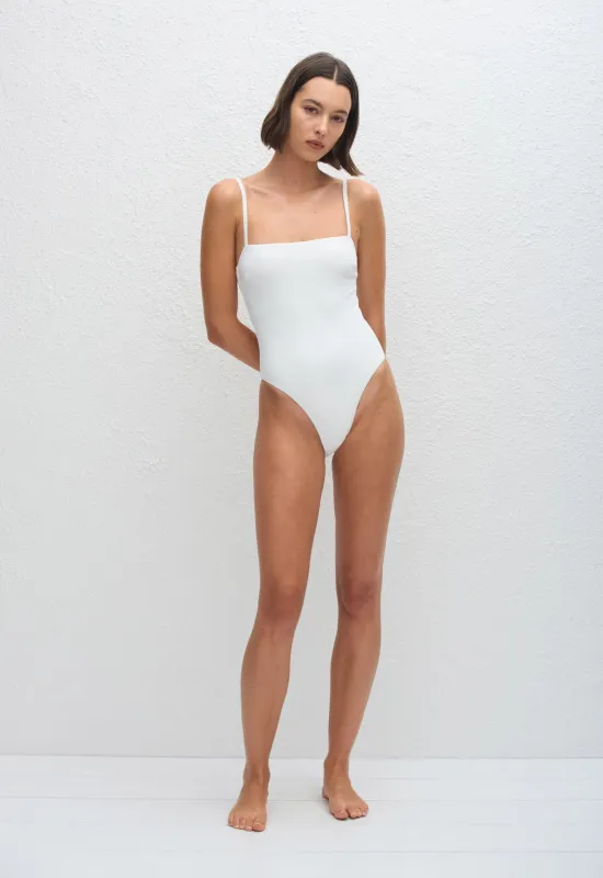 Petite Square Maillot - Chalk Crinkle sold by Matteau