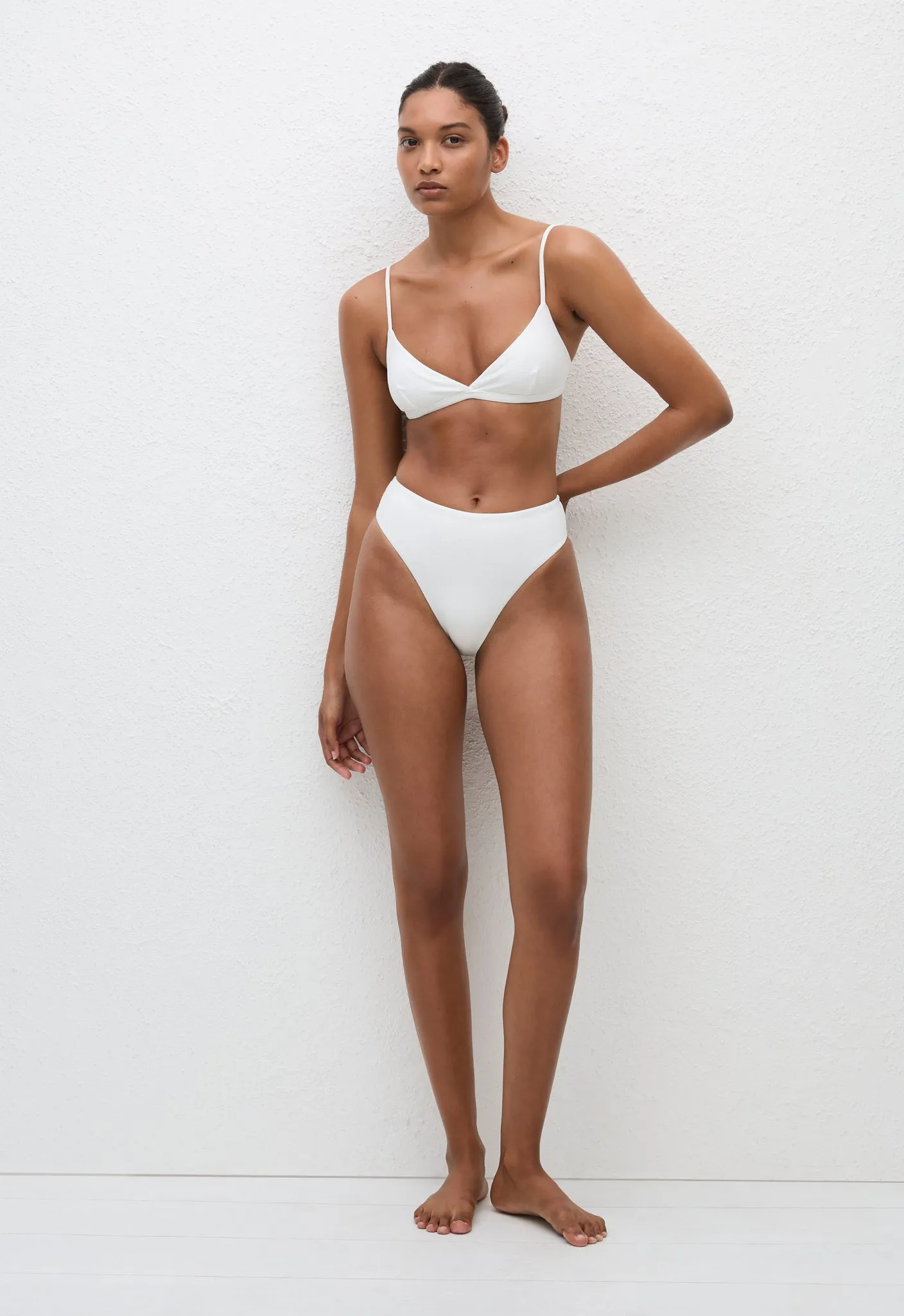 Tri Crop Top - Chalk Crinkle sold by Matteau