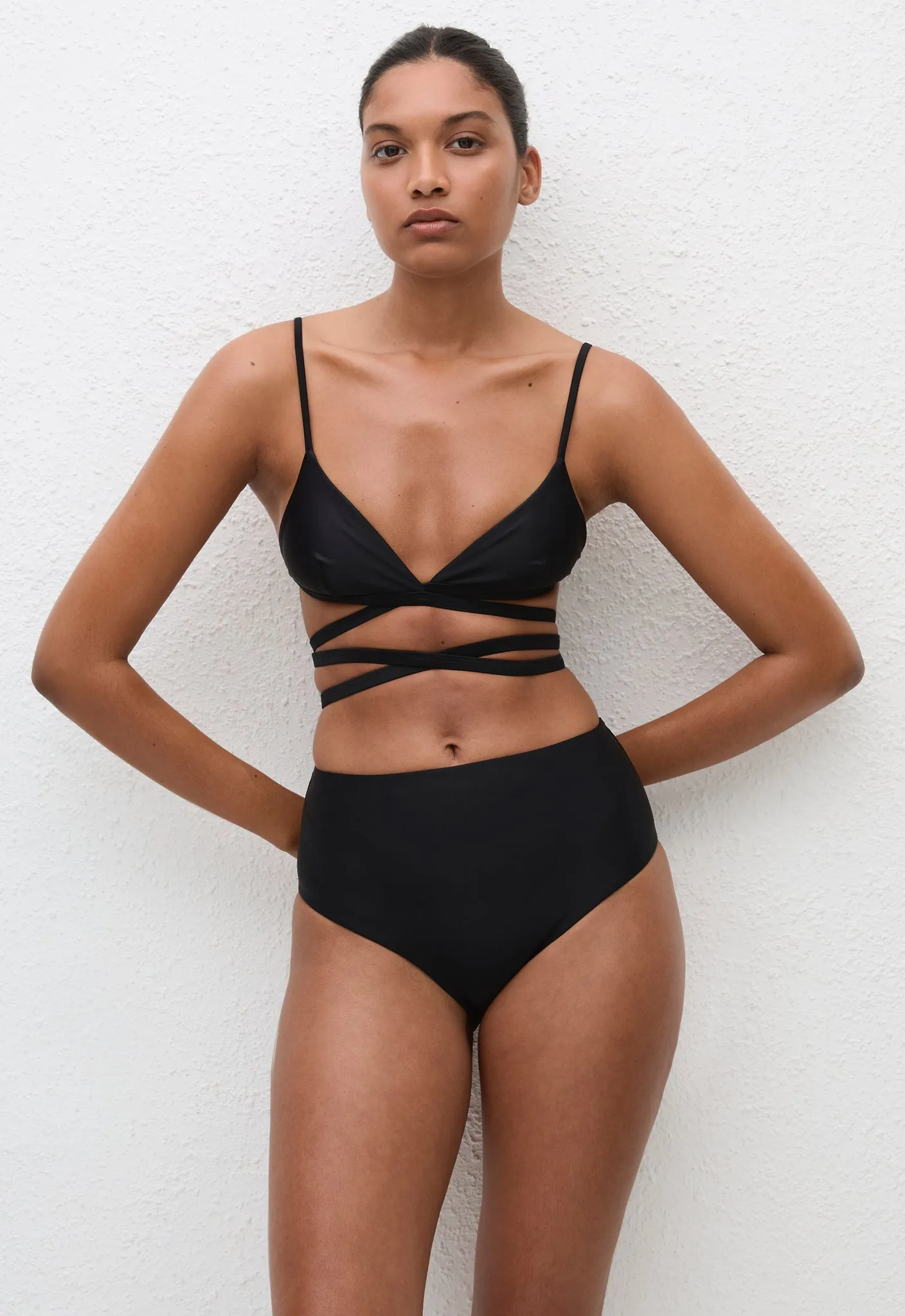 Wrap Triangle Top - Black sold by Matteau