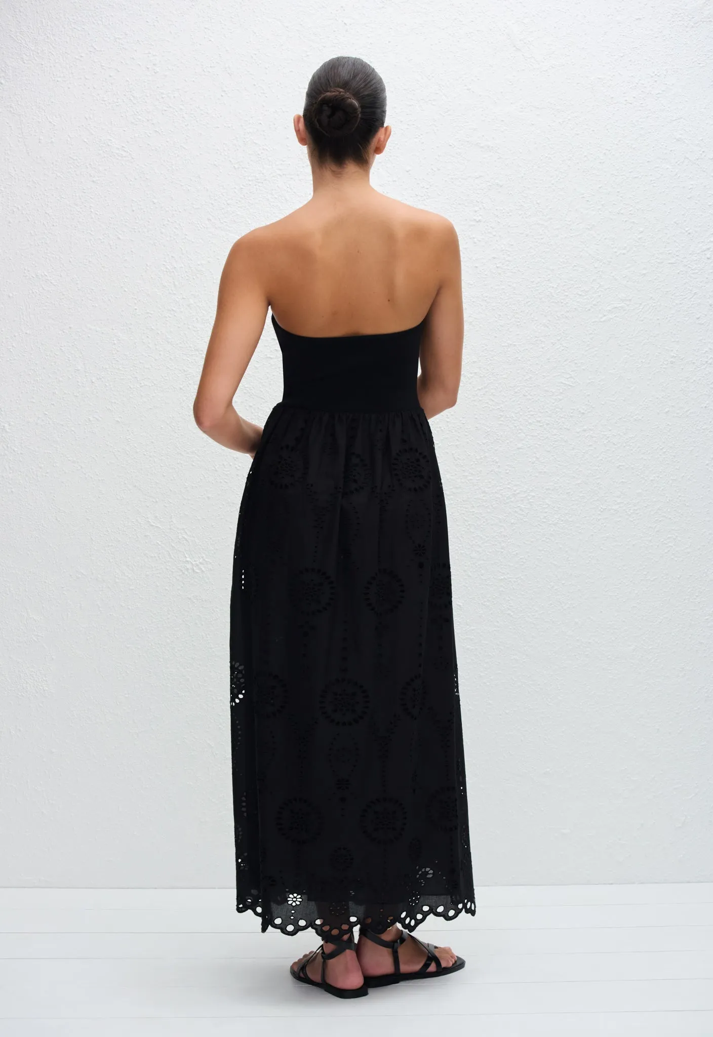 Strapless Knit and Broderie Dress - Black sold by Matteau product image thumbnail 5