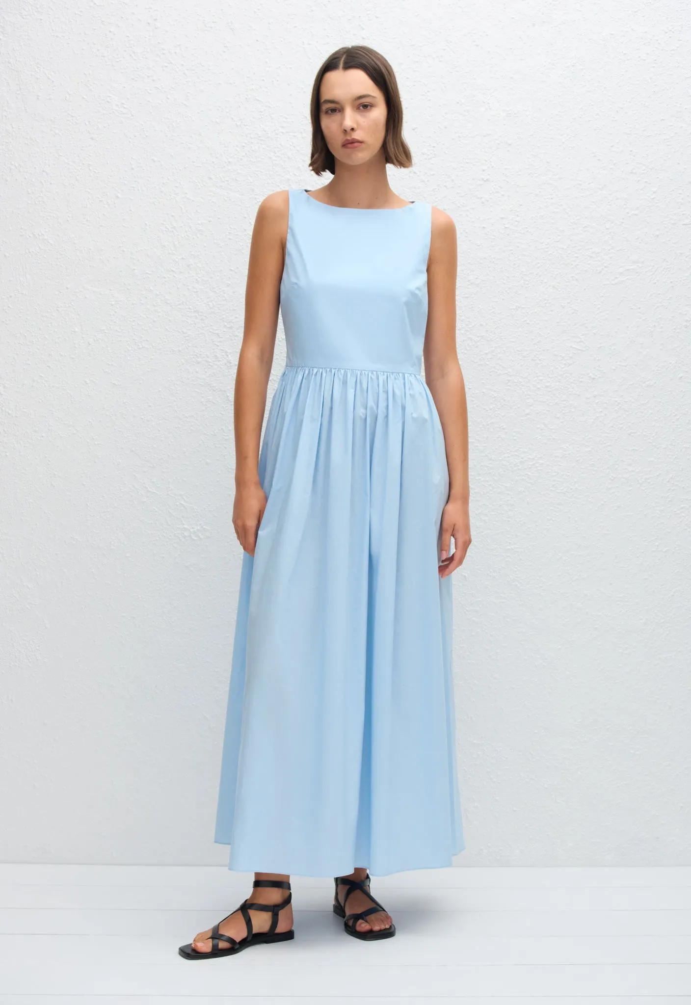 Tie Back Midi Dress - Sky sold by Matteau