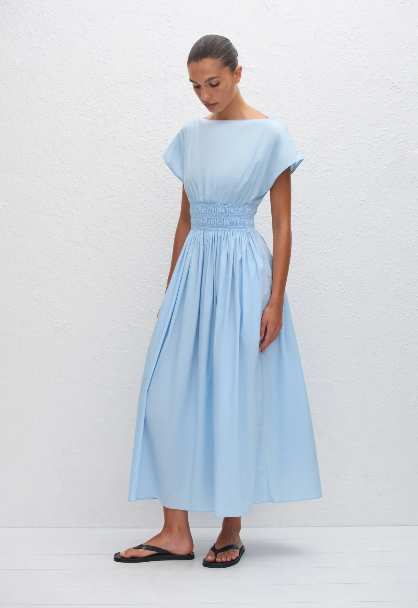 Shirred Waist Midi Dress - Sky sold by Matteau product image thumbnail 2