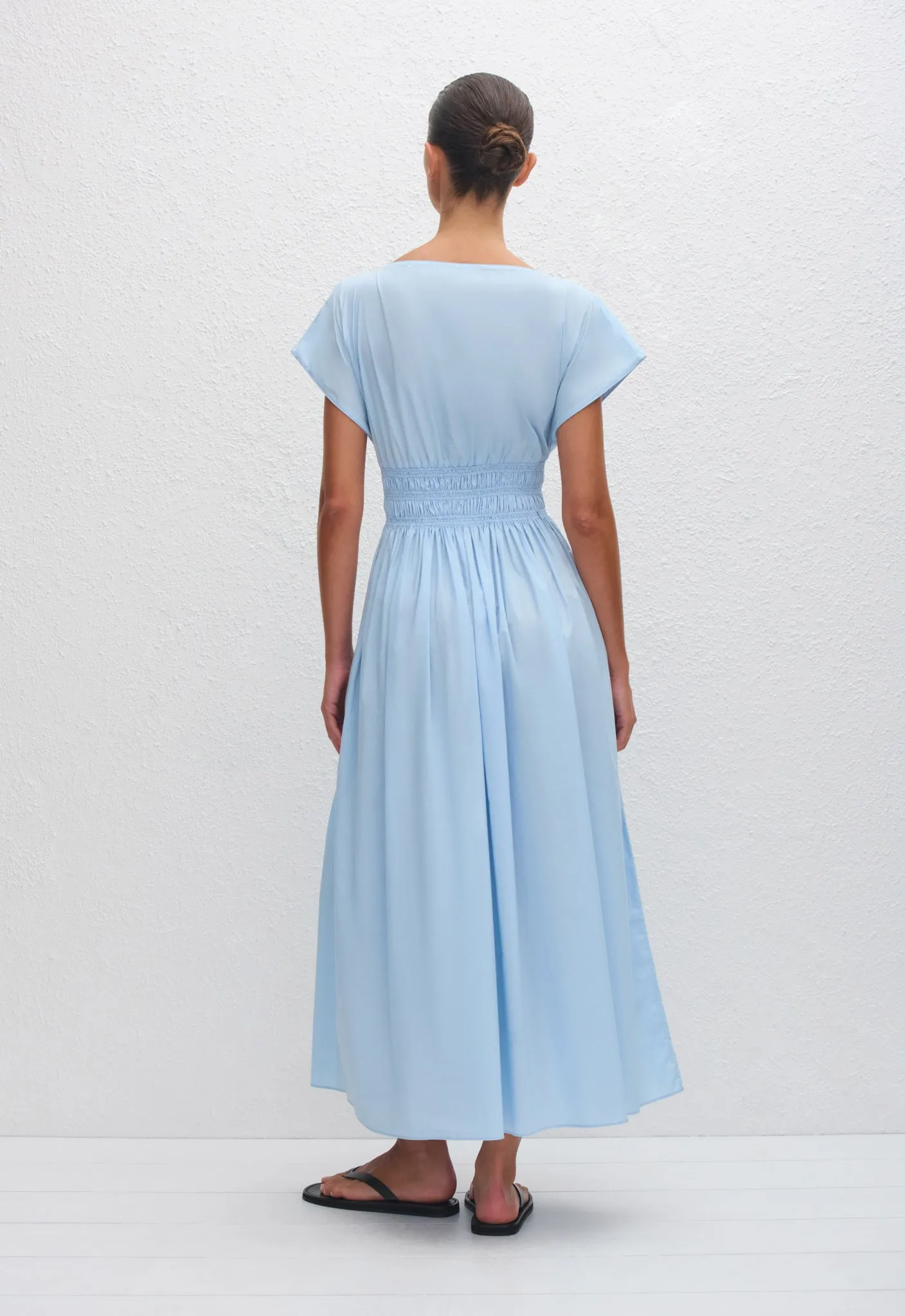 Shirred Waist Midi Dress - Sky sold by Matteau product image thumbnail 4