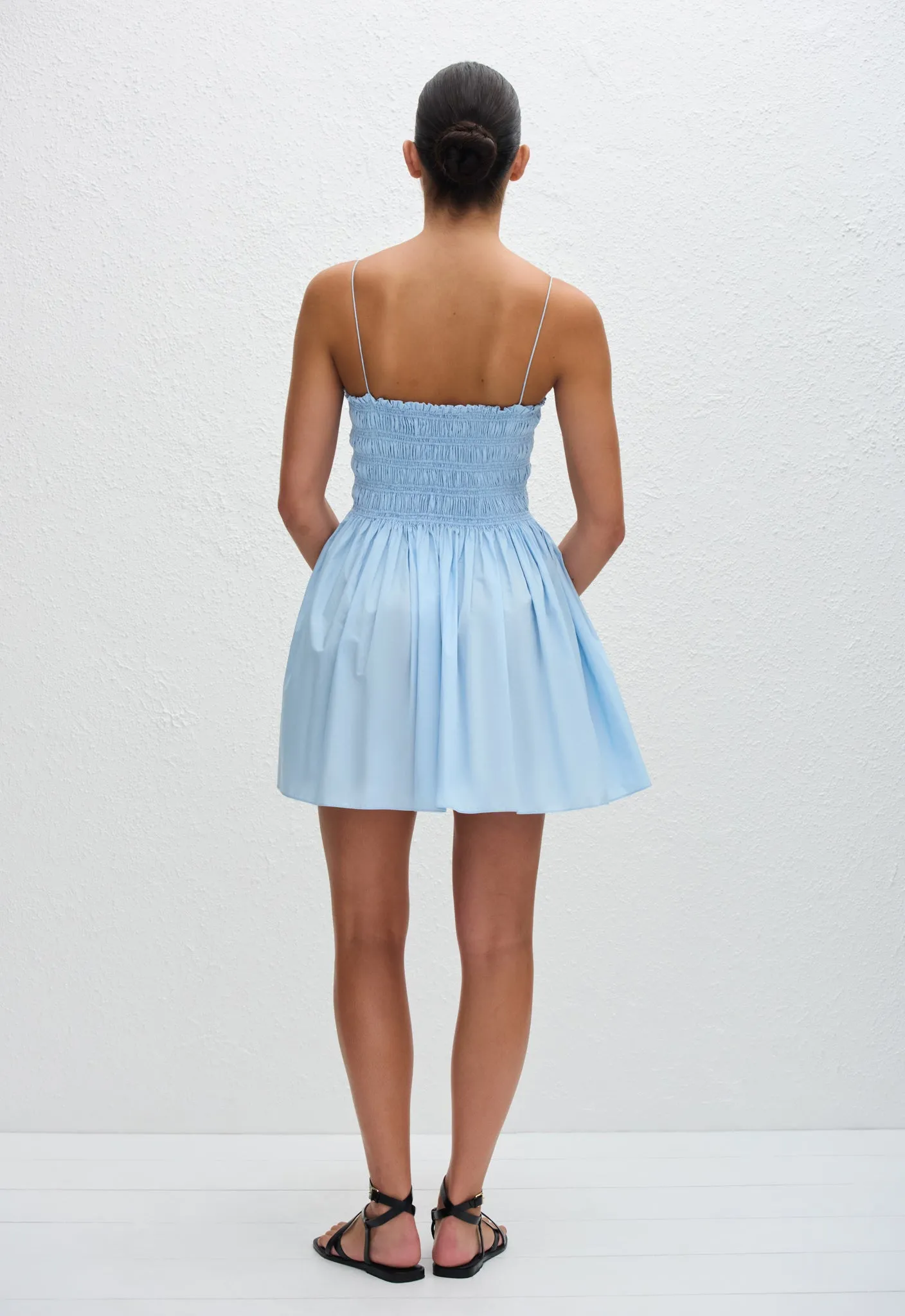 Shirred Bodice Mini Dress - Sky sold by Matteau product image thumbnail 4