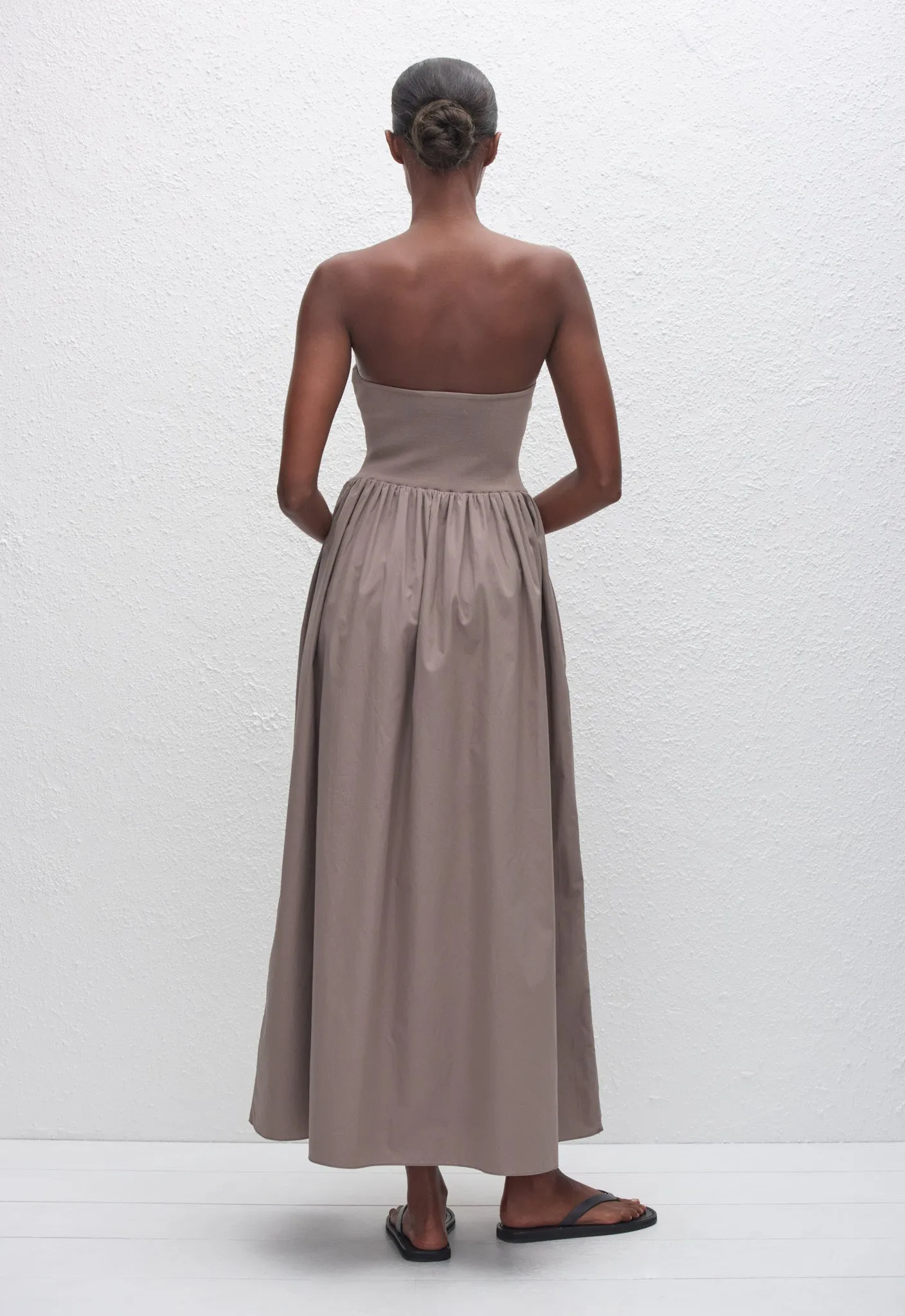 Strapless Knit and Cotton Dress - Taupe sold by Matteau product image thumbnail 4