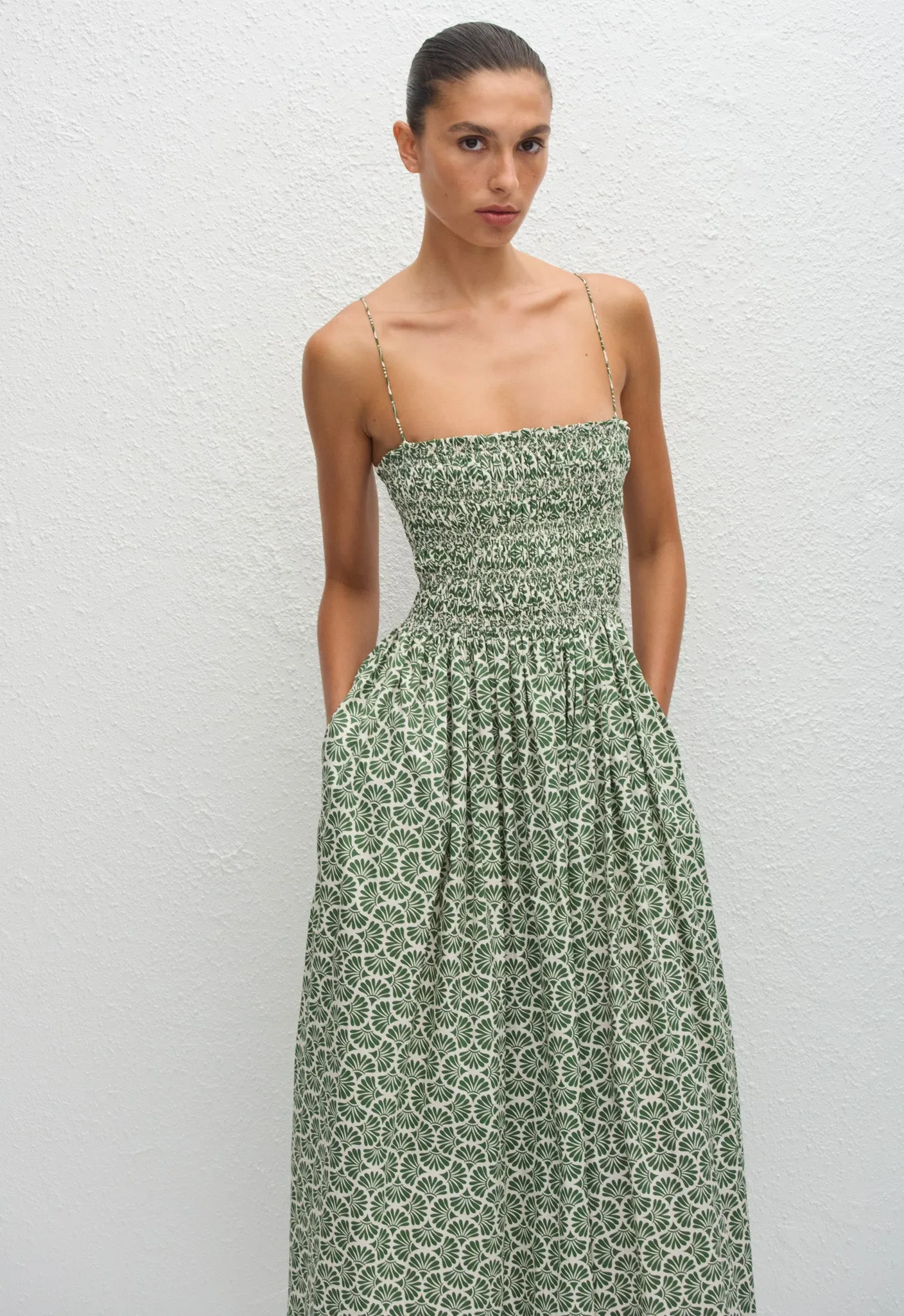 Shirred Bodice Dress - Vetiver sold by Matteau product image thumbnail 2