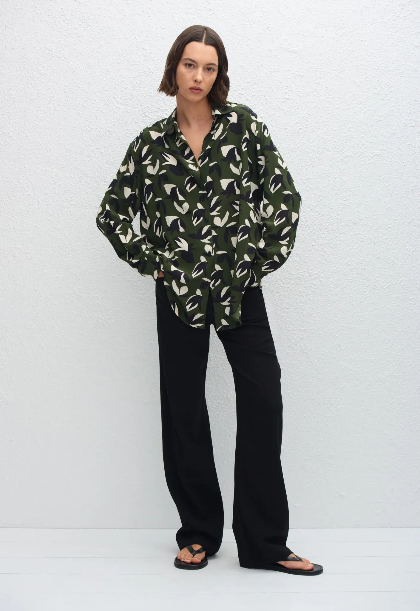 Long Sleeve Silk Shirt - Agave sold by Matteau product image thumbnail 2