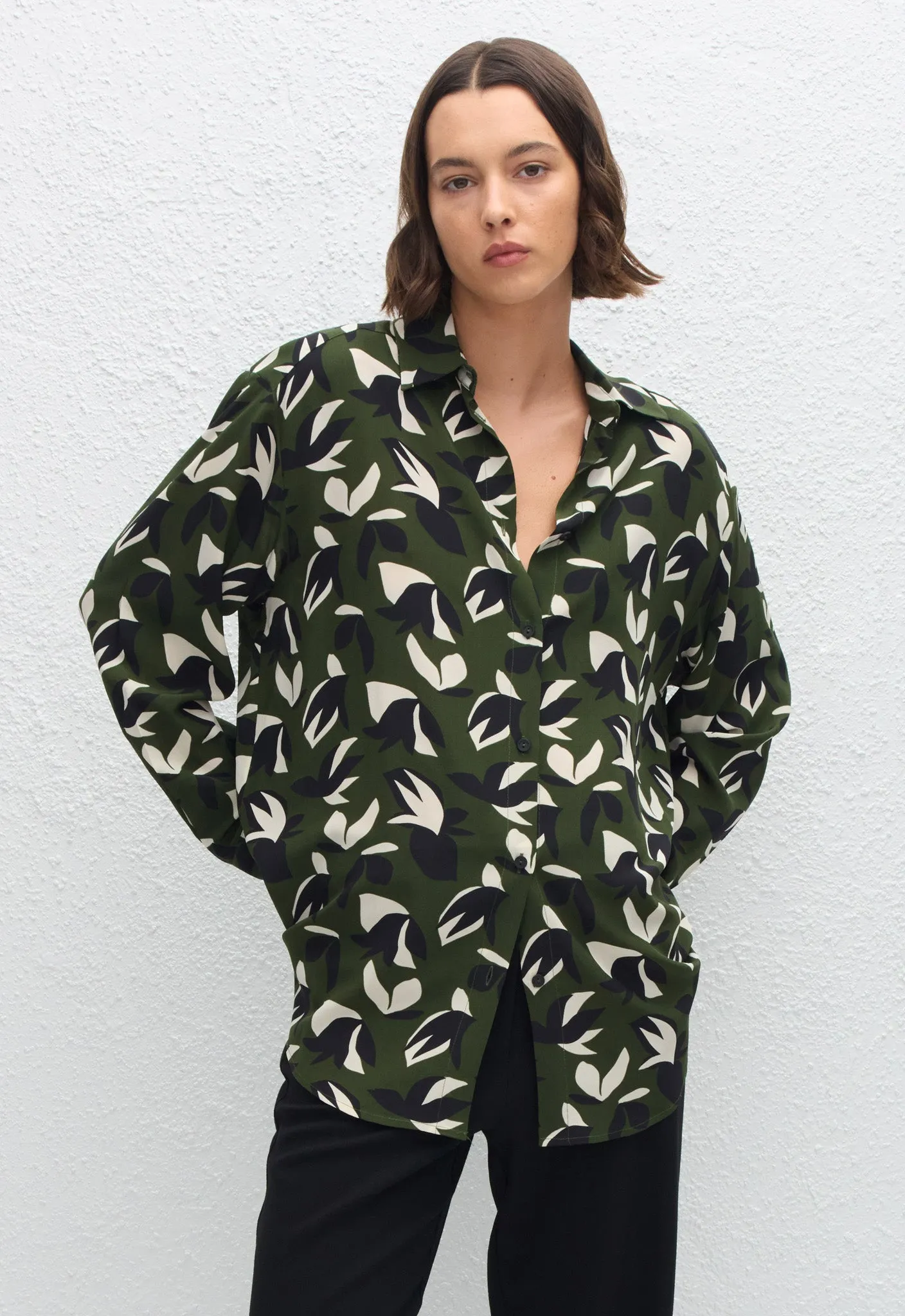 Long Sleeve Silk Shirt - Agave sold by Matteau product image thumbnail 3