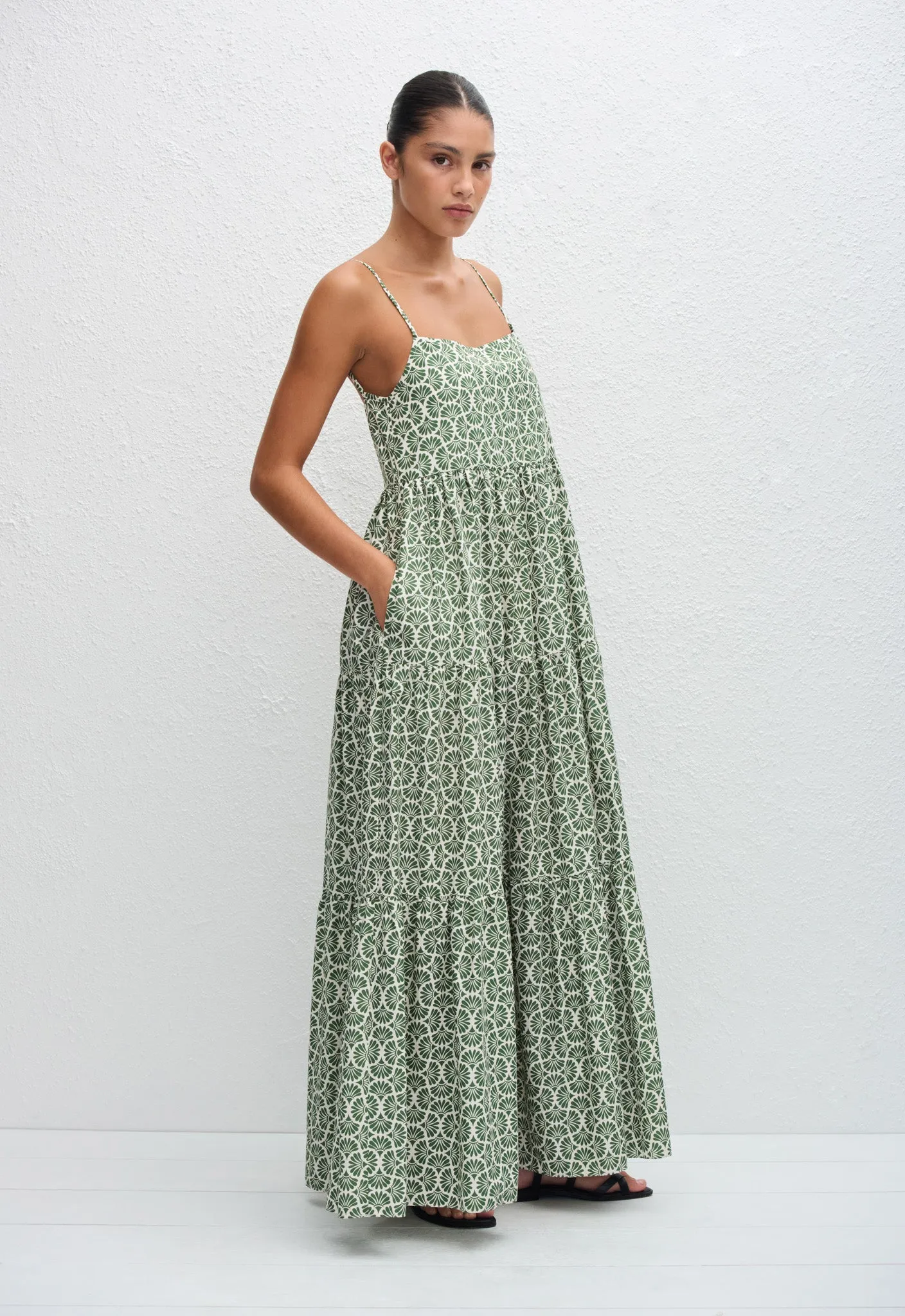 Tiered Low Back Sundress - Vetiver sold by Matteau product image thumbnail 3