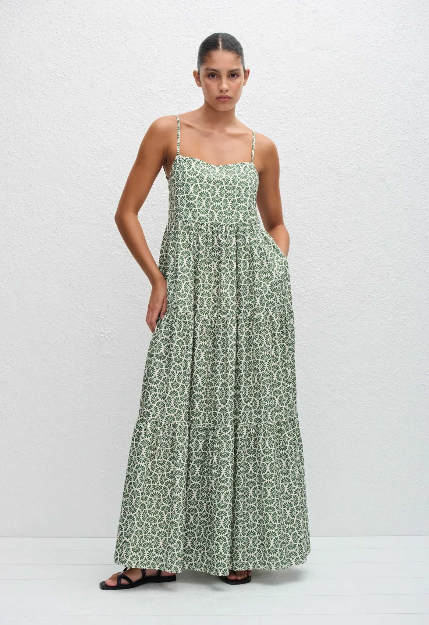 Tiered Low Back Sundress - Vetiver sold by Matteau product image thumbnail 2