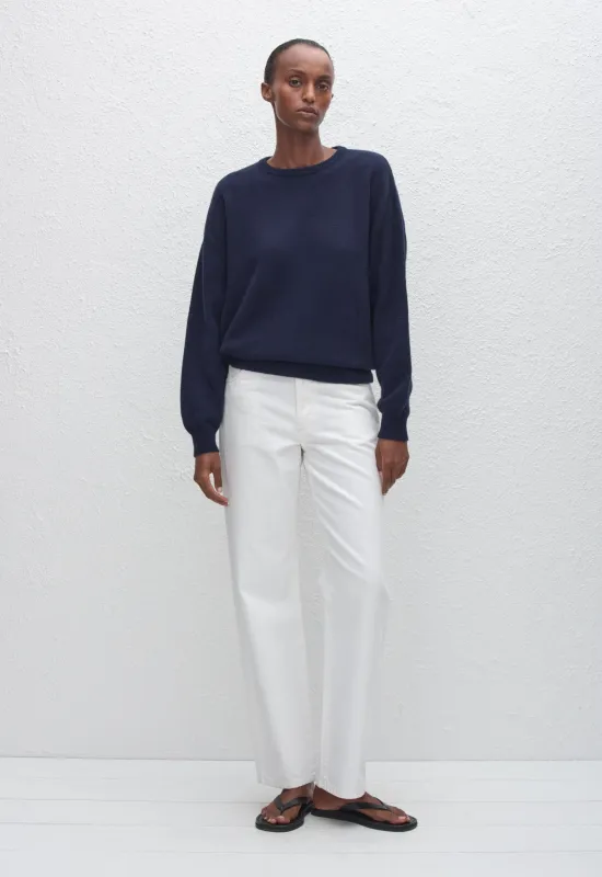 Cashmere Crew Sweater - Navy sold by Matteau