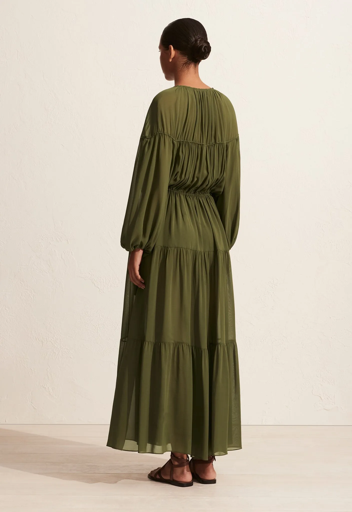 The Voluminous Tiered Tie Dress - Cypress sold by Matteau product image thumbnail 3