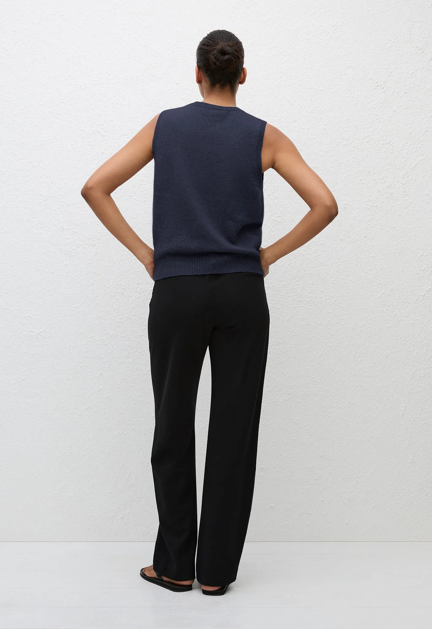 Cashmere Crew Vest - Navy sold by Matteau product image thumbnail 3