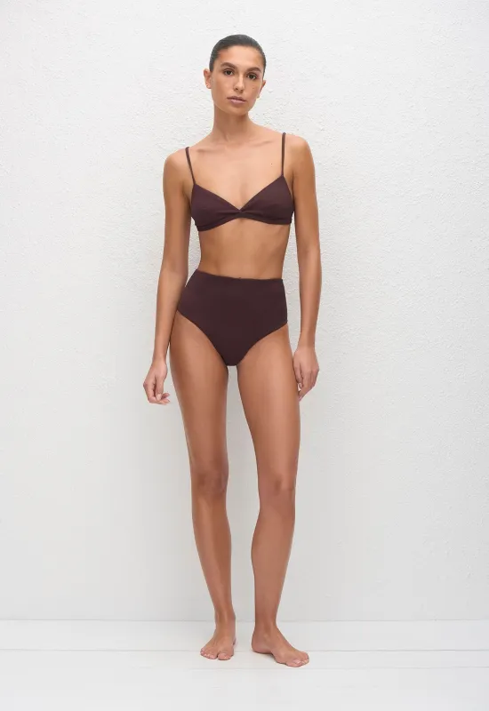 High Waist Brief - Aubergine Crinkle sold by Matteau