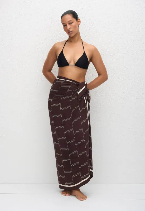 Silk Sarong - Bamboo (Aubergine) sold by Matteau