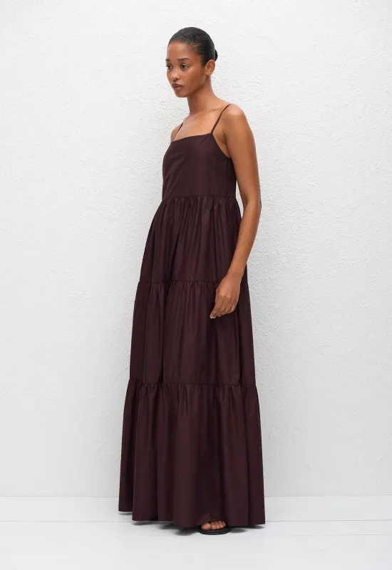 Tiered Low Back Sundress - Aubergine sold by Matteau