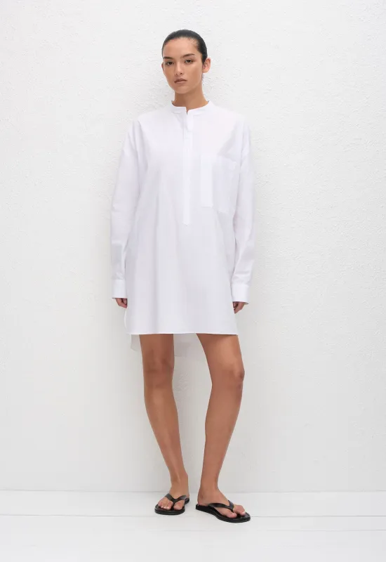 Popover Mini Shirt Dress - White sold by Matteau