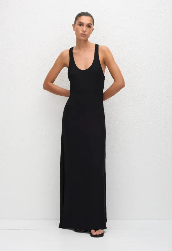 Fluid Racer Back Dress - Black made by Matteau