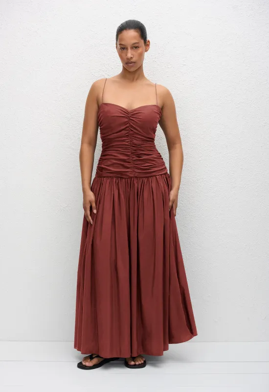 Gathered Drop Waist Dress - Maroc sold by Matteau