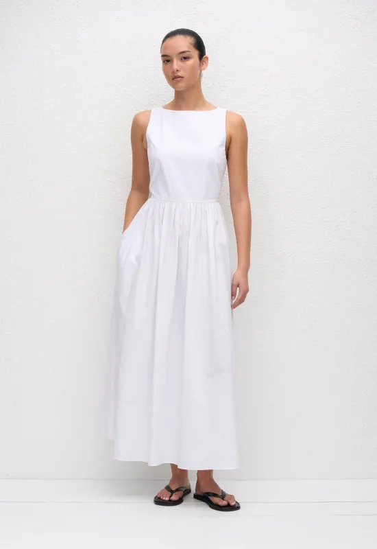 Open Back Midi Dress - White sold by Matteau