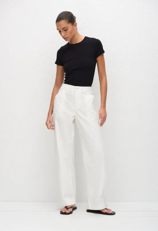 Straight Leg Cargo Pant - Chalk sold by Matteau